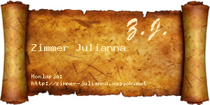 Zimmer Julianna névjegykártya